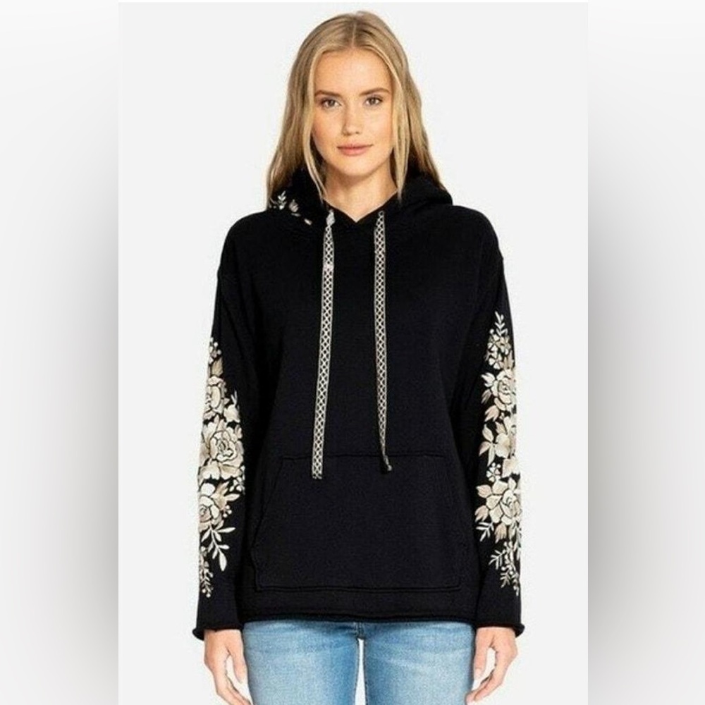 Johnny Was Olenna Floral Embroidered Oversized Hoodie